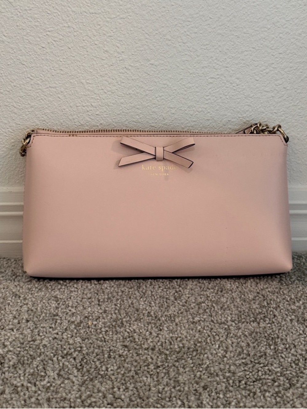 kate spade light pink bow wristlet crossbody